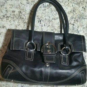Coach black leather Hampton Soho satchel